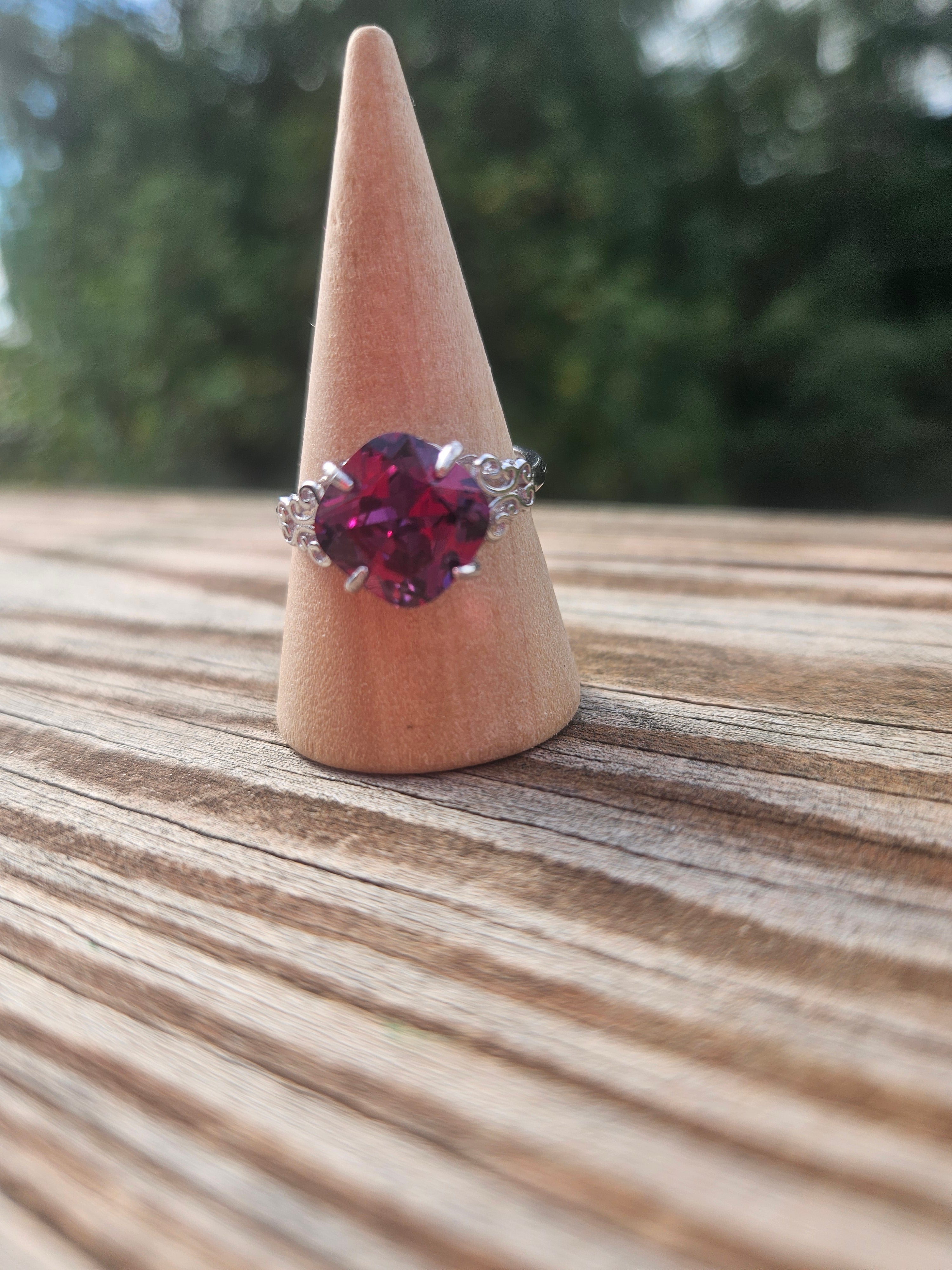 Sterling Silver Purple Cubic Zirconia Ring