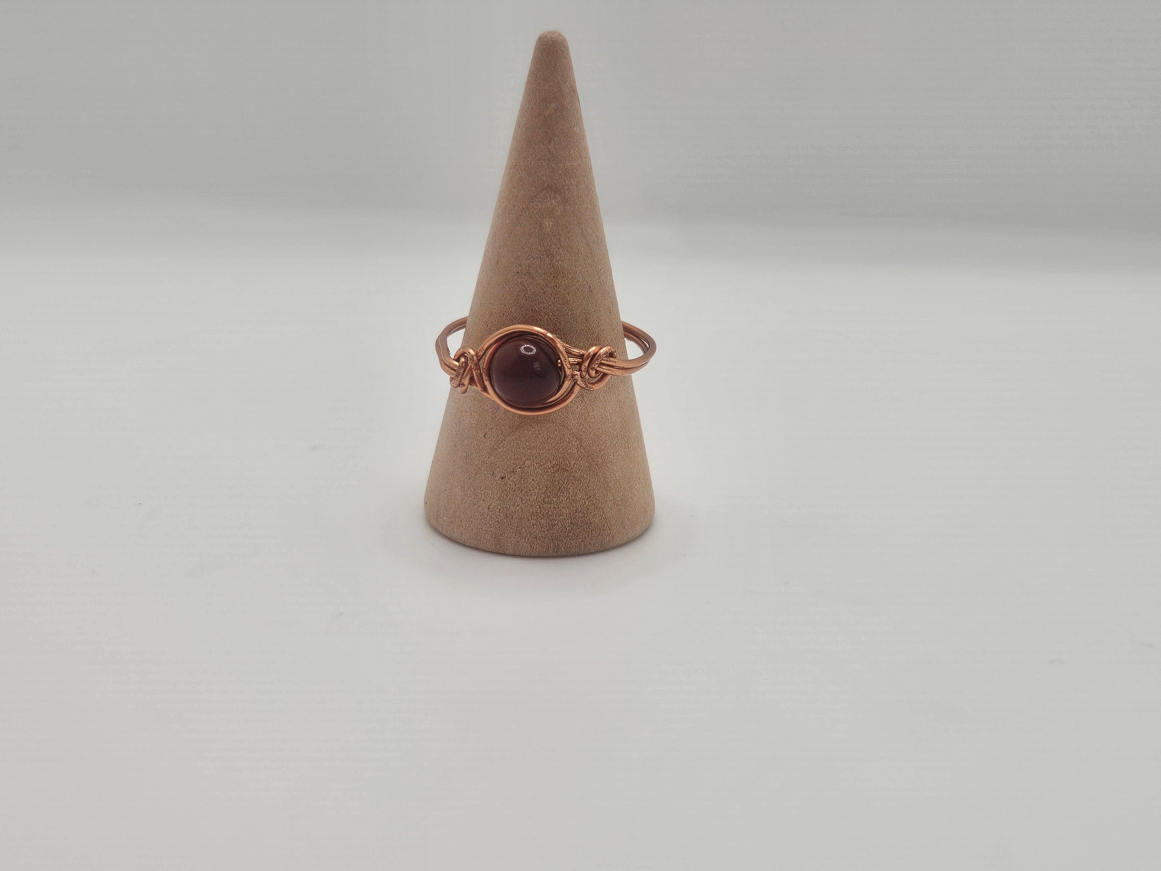 Red Tigers Eye and Copper Ring