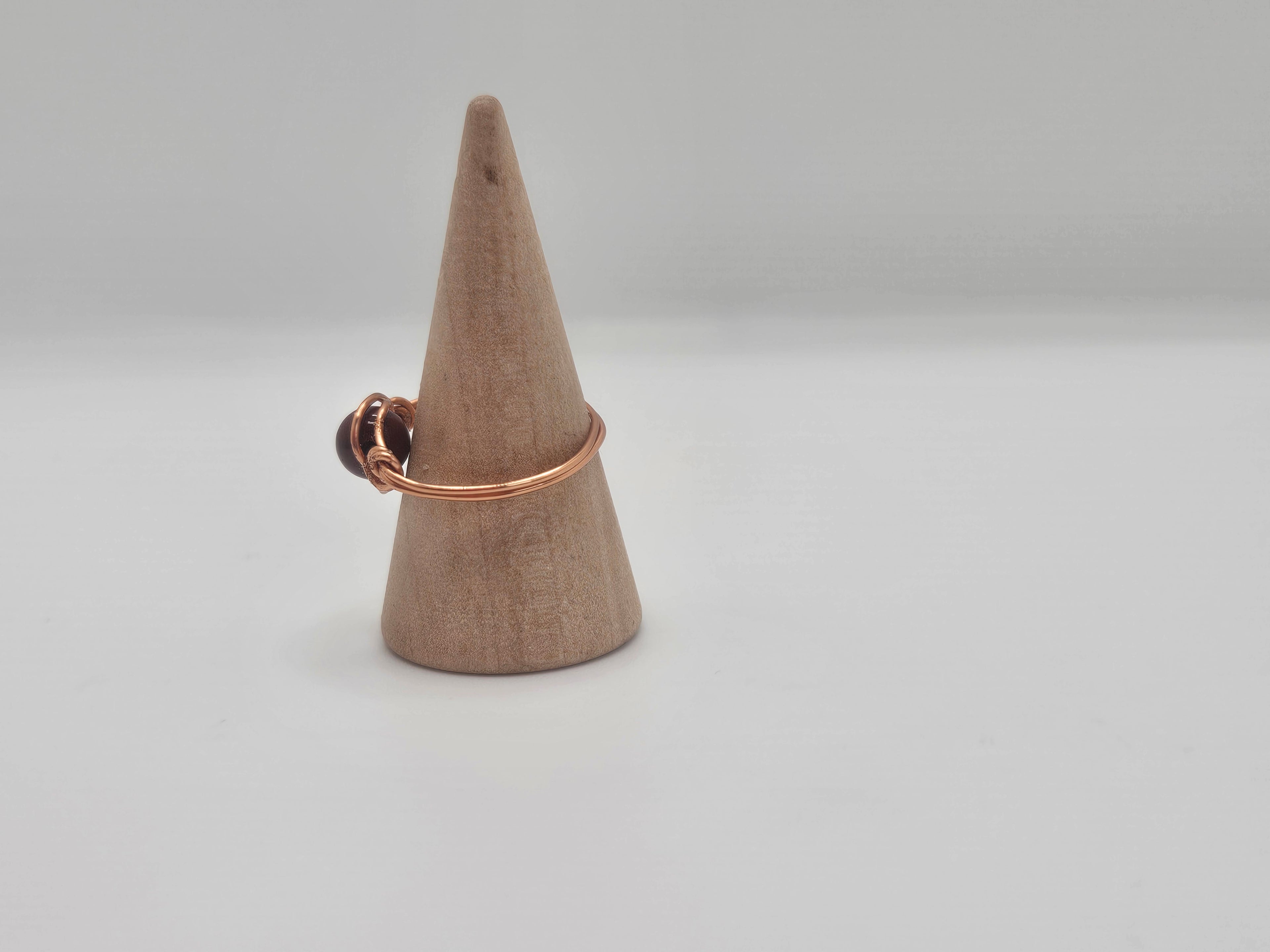 Red Tigers Eye and Copper Ring