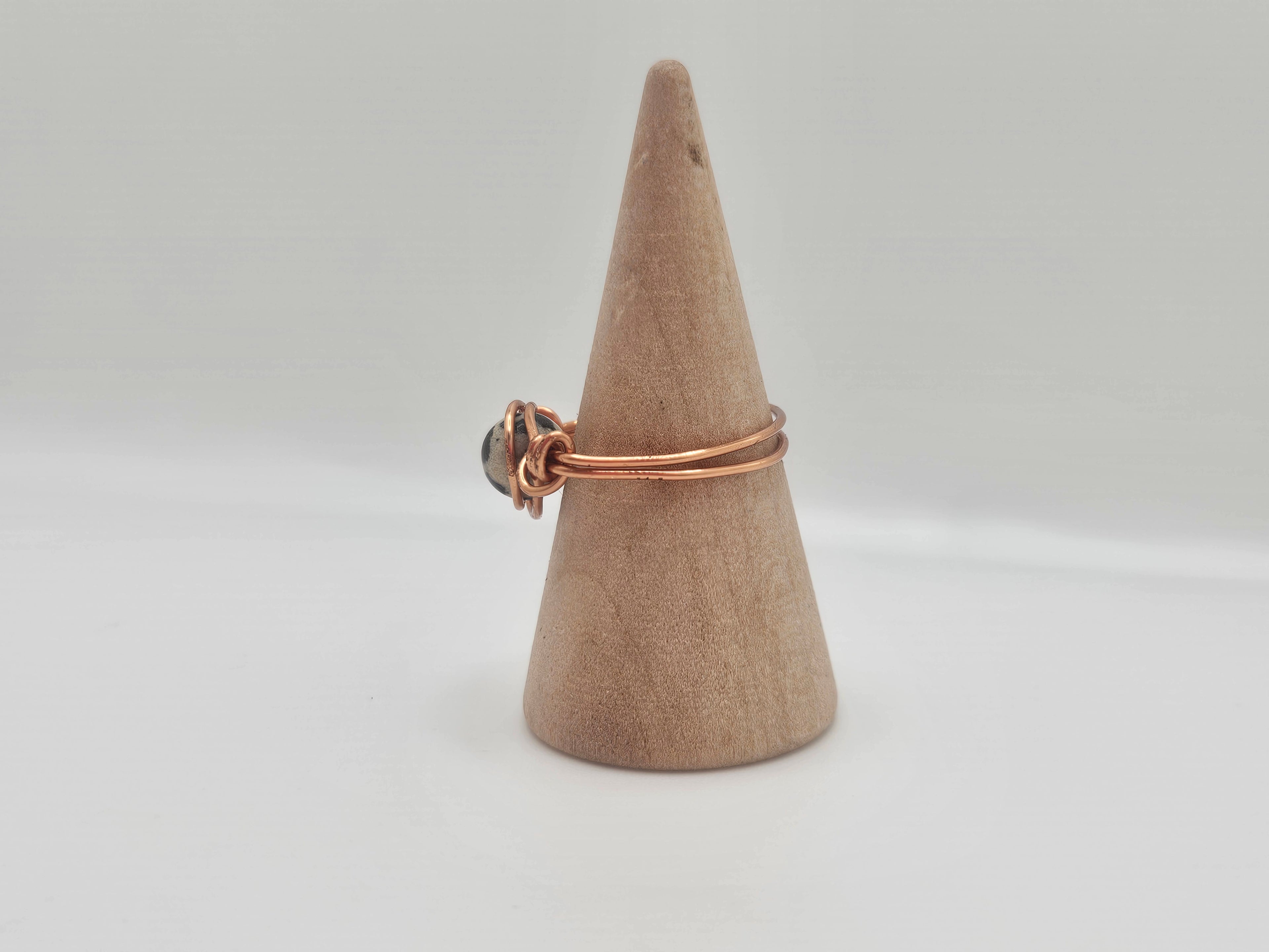 Dalmatian Spot Jasper and Copper Ring