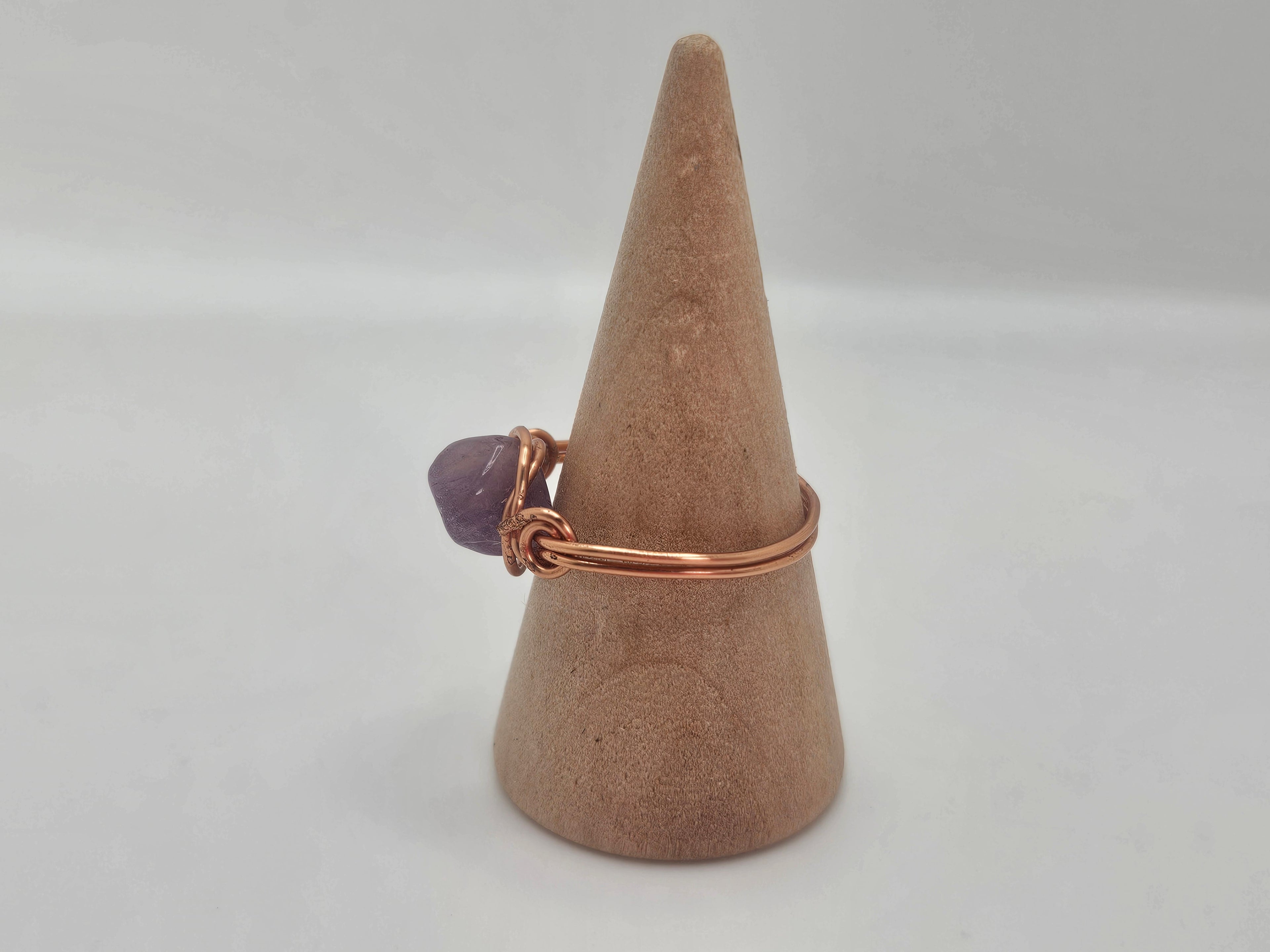 Amethyst Stone and Copper Ring