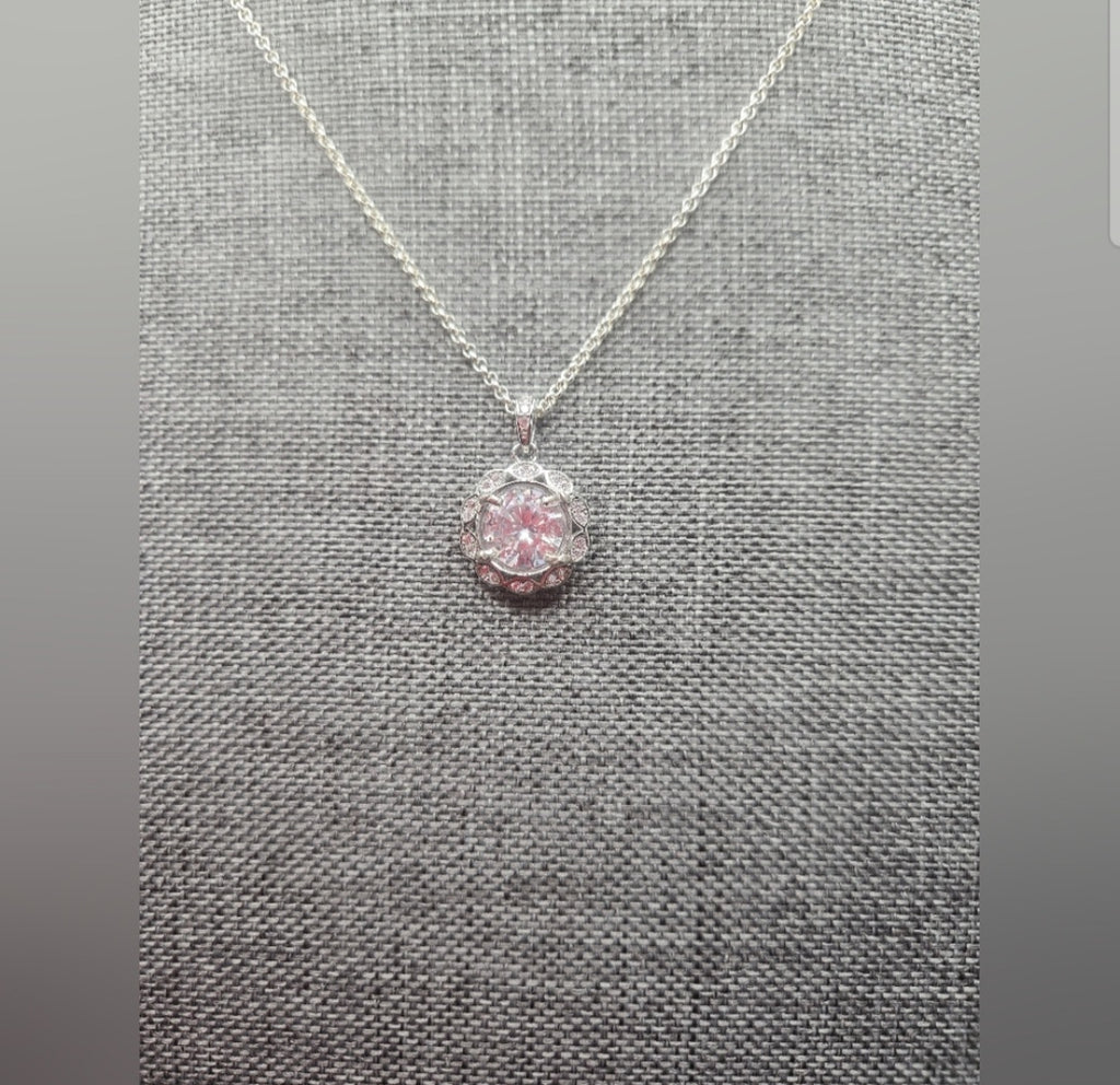Sterling Silver and Cubic Zirconia Pendant with Chain