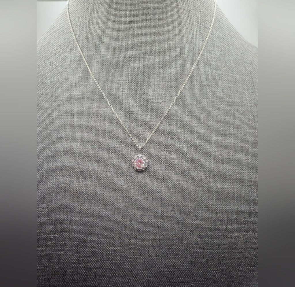 Sterling Silver and Cubic Zirconia Pendant with Chain