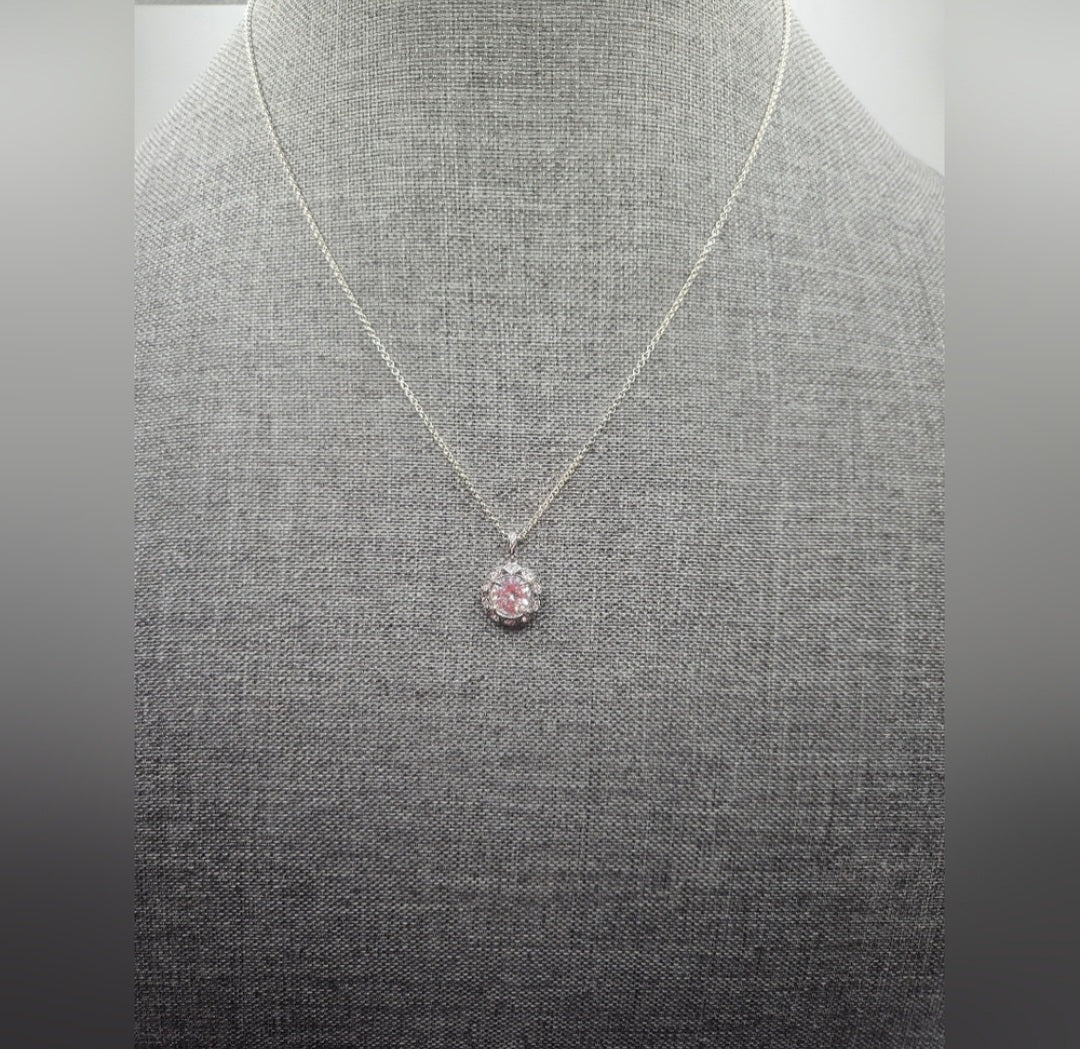 Sterling Silver and Cubic Zirconia Pendant with Chain